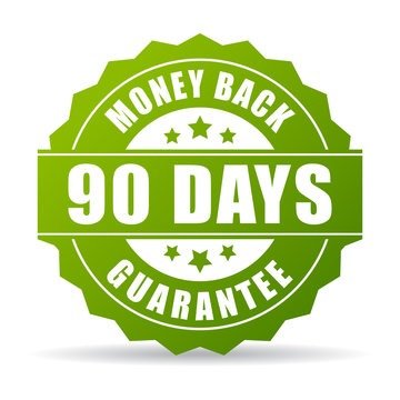 Green 90-day money-back guarantee seal